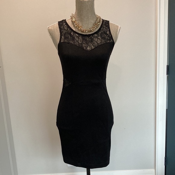 Black Sleeveless Bodycon Lace Dress Medium - Picture 14 of 15